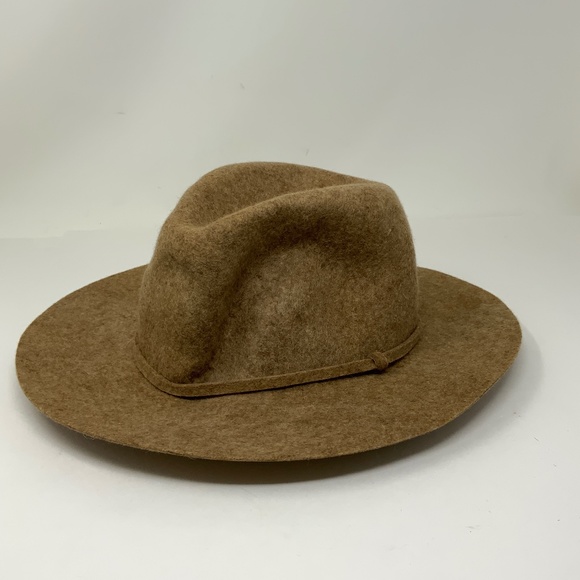 NEW J. Crew 100% Wool Fedora Ribbon Trimmed Brim Floppy Hat